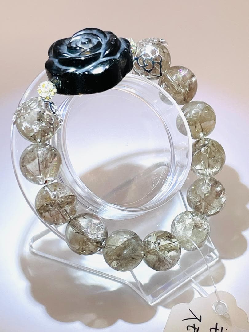 【薔薇(モリオン)/スモーキーアゼツライト】内径約16.5cm 浄化済み 442