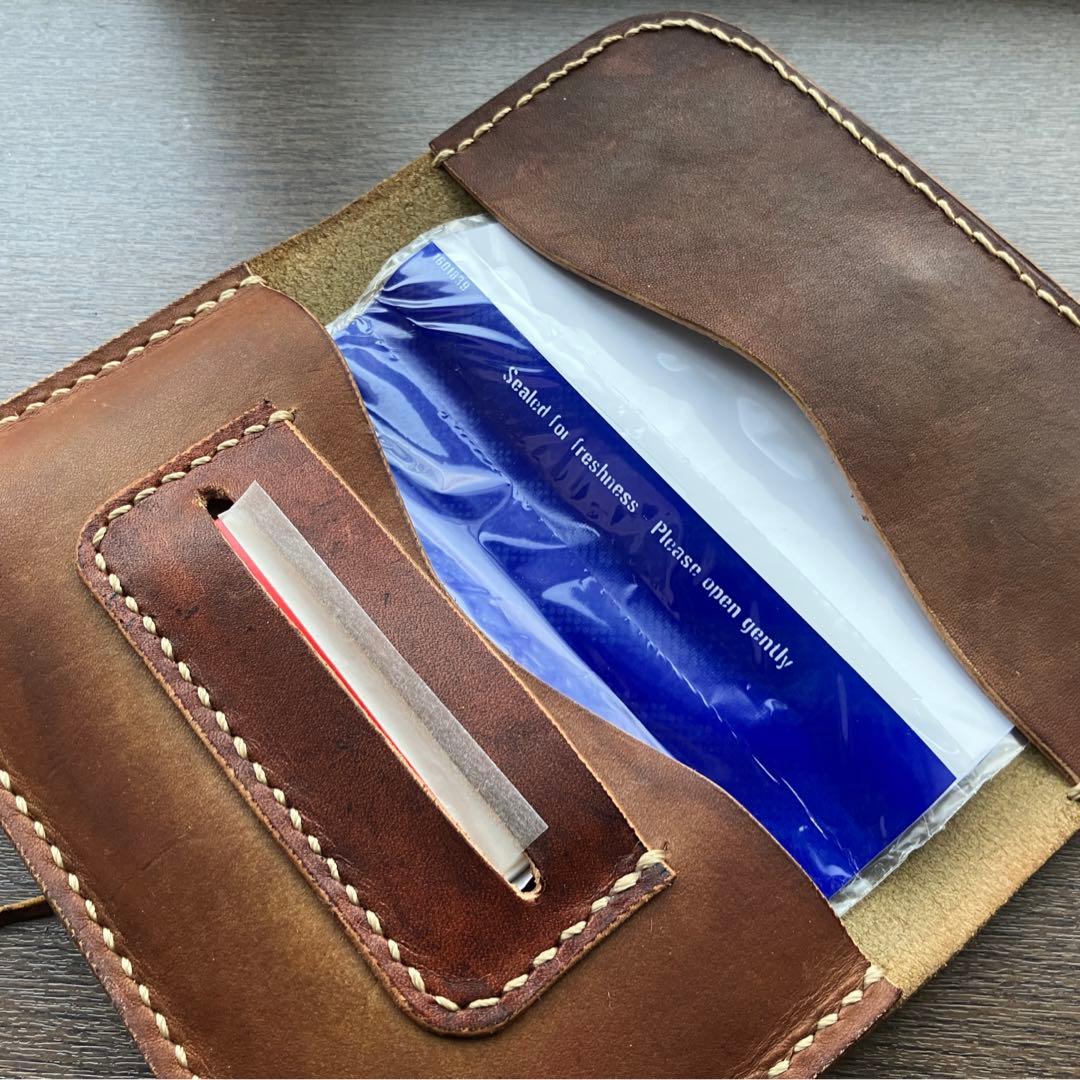 手巻きタバコレザーケース、シャグケース、シャグポーチ