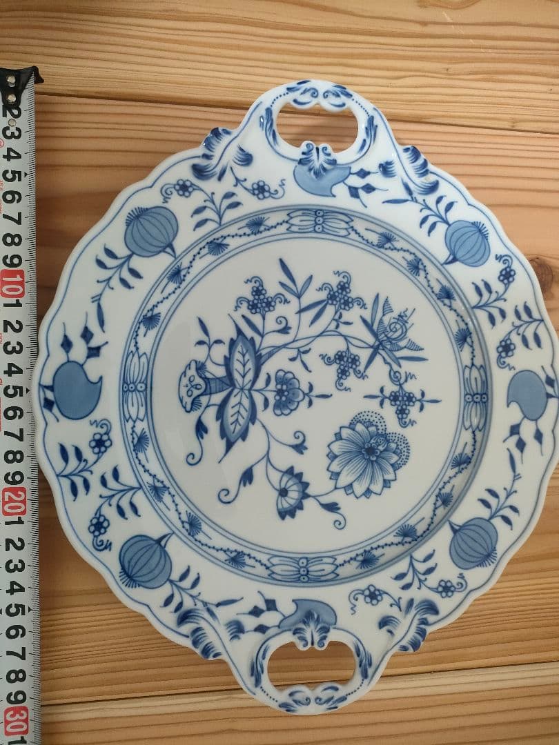 【新品未使用】Meissen マイセン ブルーオニオン プレート　取っ手付き