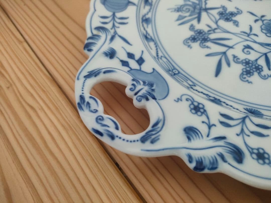 【新品未使用】Meissen マイセン ブルーオニオン プレート　取っ手付き