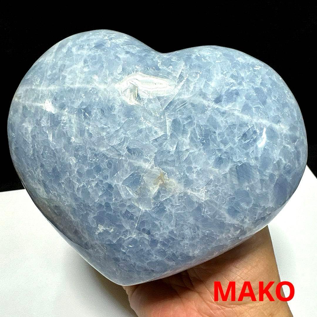 M1714☆ブルーカルサイトハート型原石1.6Kg☆天然石☆N50508-A