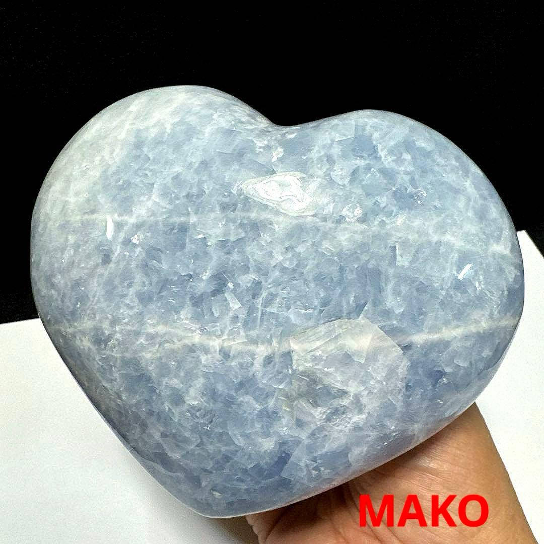 M1714☆ブルーカルサイトハート型原石1.6Kg☆天然石☆N50508-A