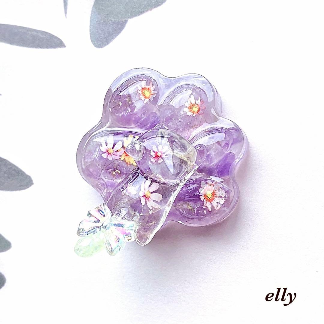 【fairy様】1507.天然石　琉球ガラス　楓　じゃれ猫　レジン　キーホルダー