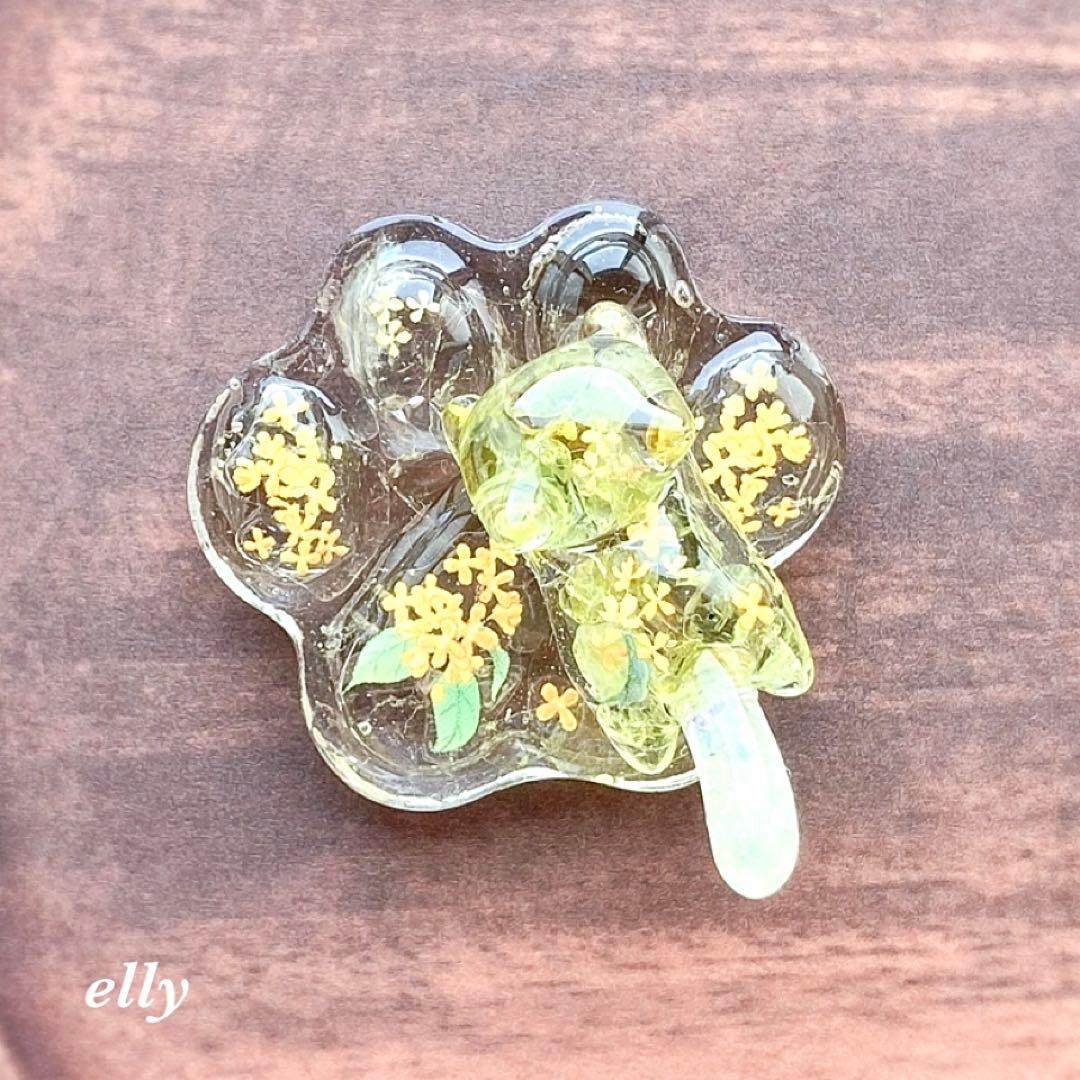 【fairy様】1507.天然石　琉球ガラス　楓　じゃれ猫　レジン　キーホルダー