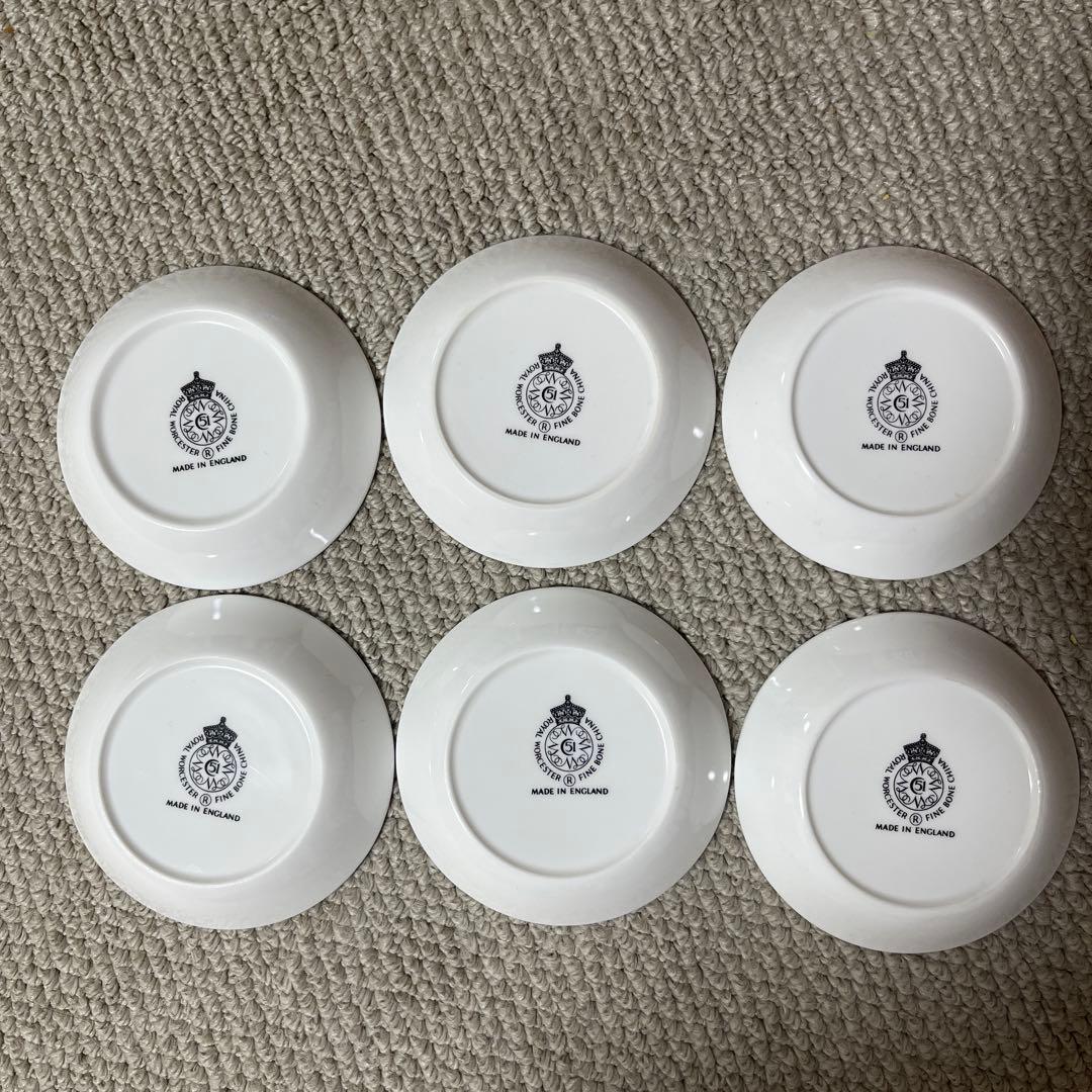  Worcester 花柄皿 6枚セット