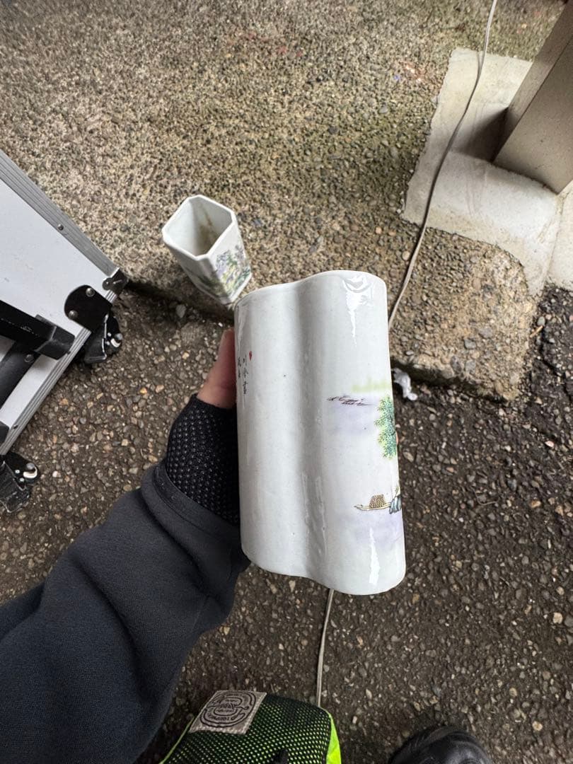 ‼️早速値下‼️リサイクルFORT‼️3/4買取④‼️中国景徳鎮製の筆筒‼️2個まとめて‼️