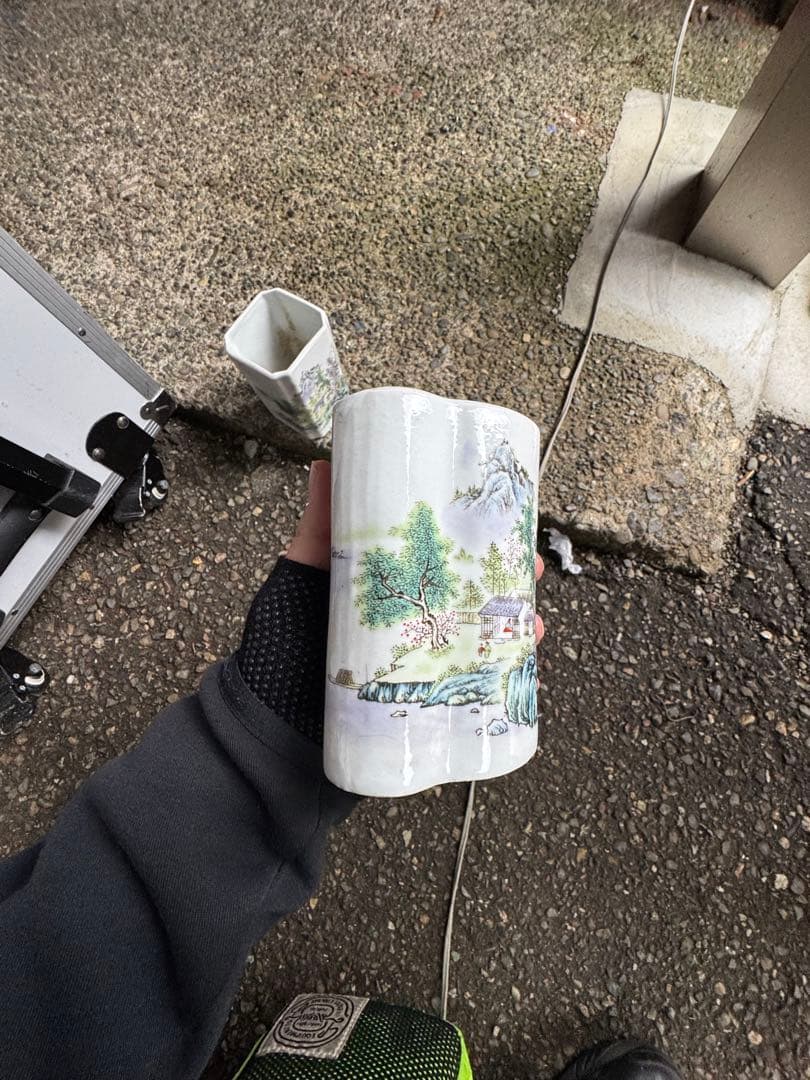 ‼️早速値下‼️リサイクルFORT‼️3/4買取④‼️中国景徳鎮製の筆筒‼️2個まとめて‼️