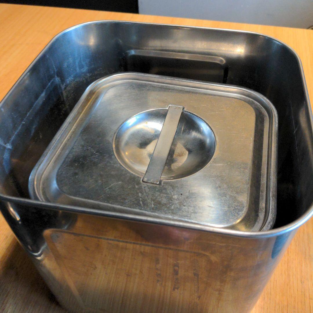 D1234　ステンレス　キッチンポット　セット　角型　深型　4つ