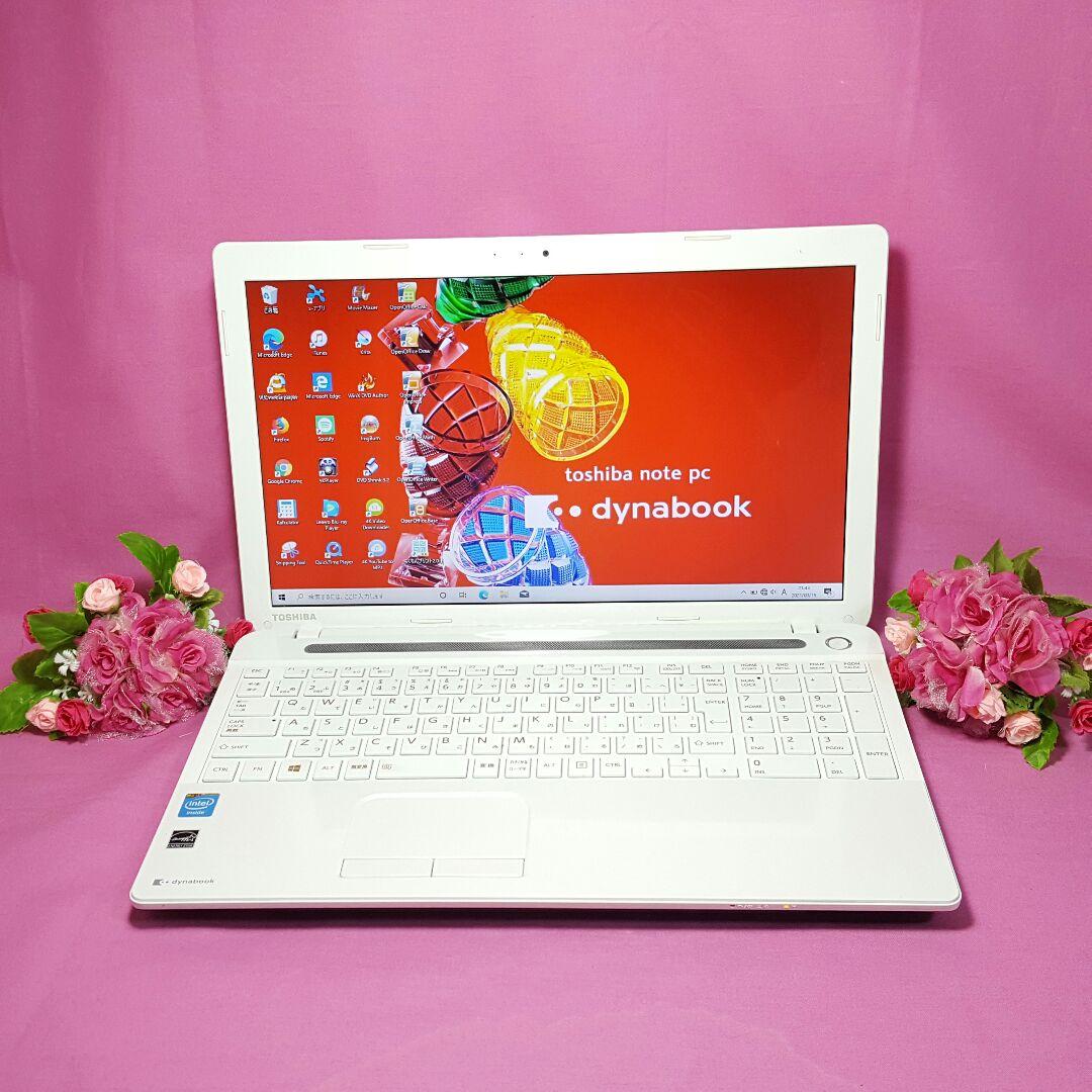 ✦ホワイト色✦TOSHIBA✦オフィス✦WEBカメラ✦Win10✦大容量500G
