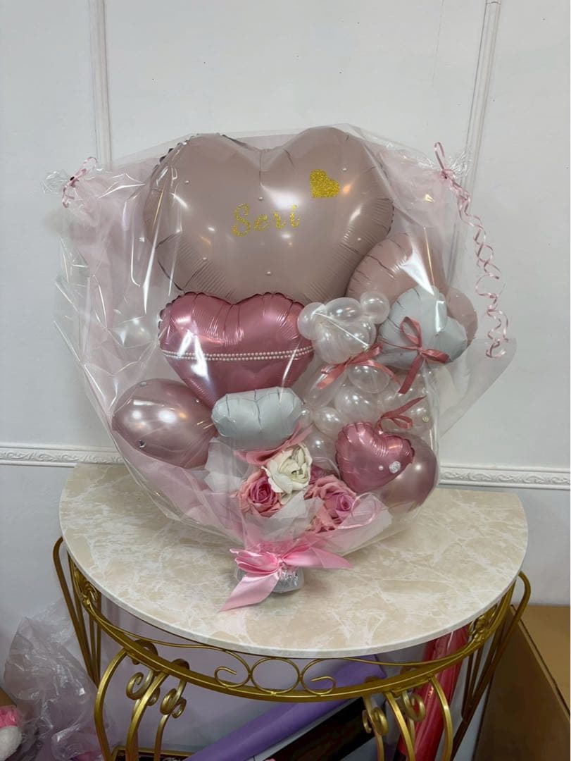 ※最短3月12発送以降受付中※くすみピンクバルーンブーケ☆卒業式