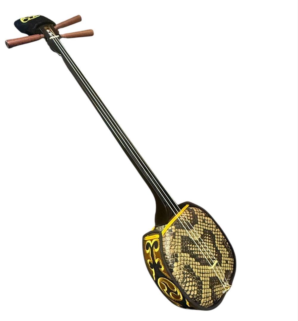 【極美品】沖縄三線　三線　人工皮　ケース付き　初心者　入門セット