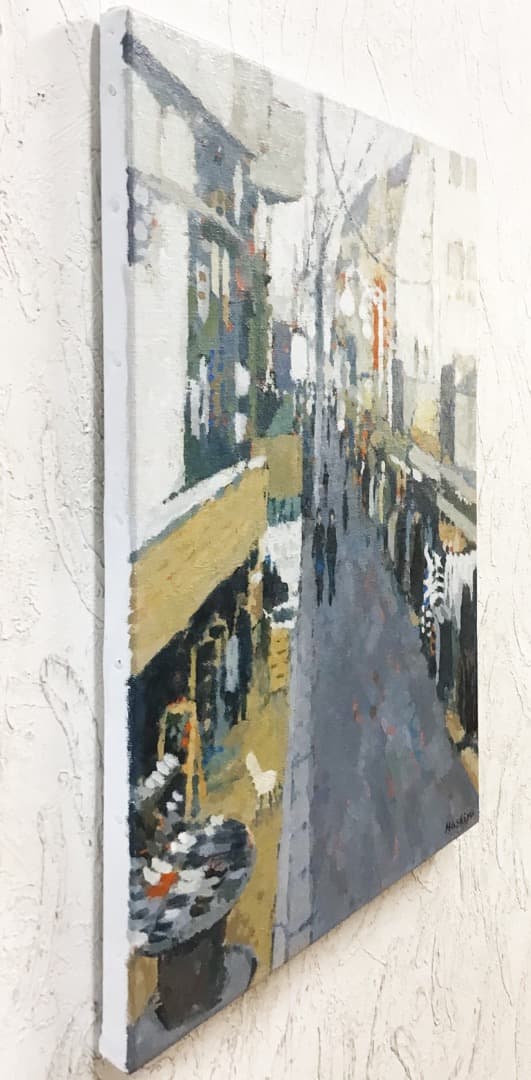 絵画 595 油絵/風景/街景/東京/下北沢/商店街/P8号