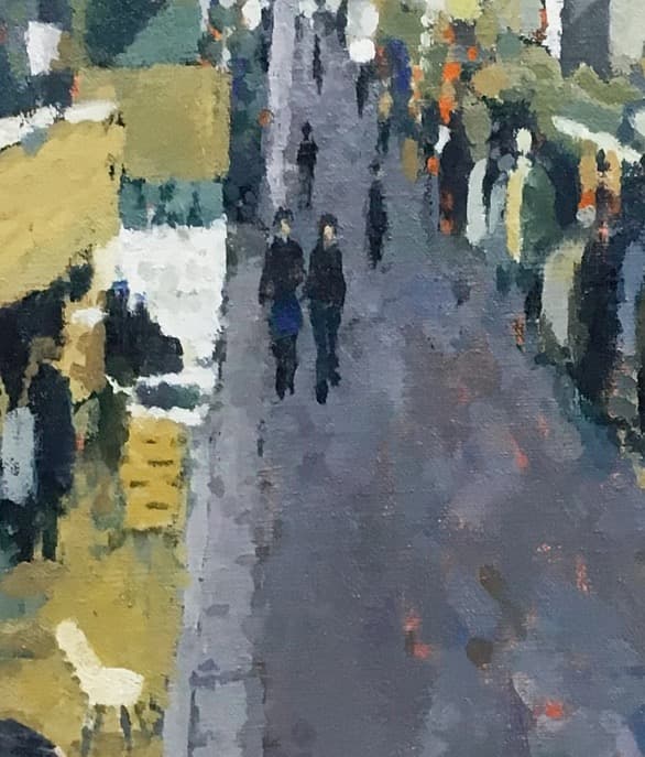 絵画 595 油絵/風景/街景/東京/下北沢/商店街/P8号