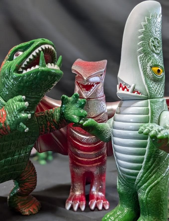 【テロン】昭和ガメラ＆ギロン＆宇宙ギャオス（日東復刻）ソフビ９体セット