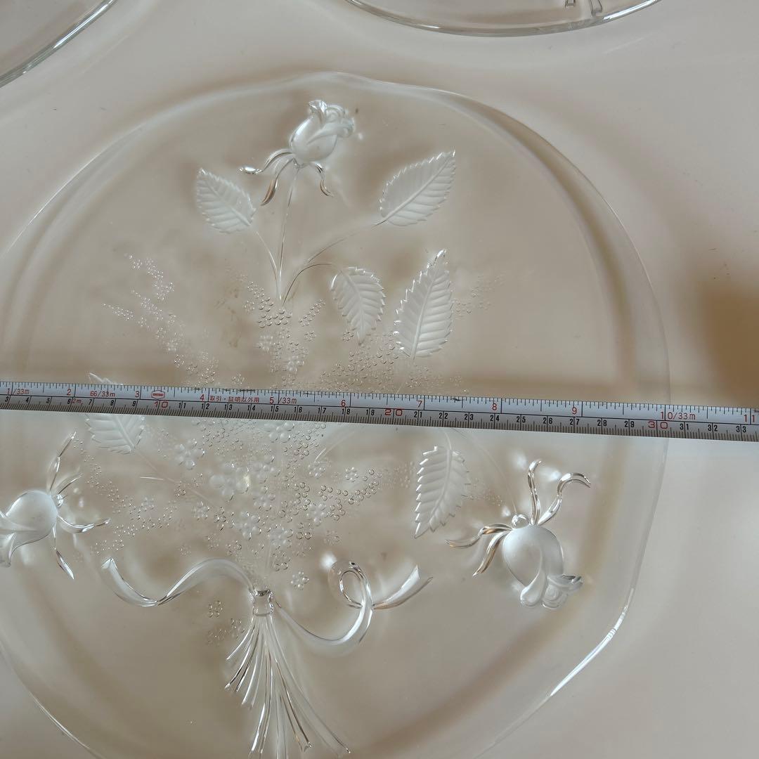ドイツ製ガラス製花柄皿6枚セット