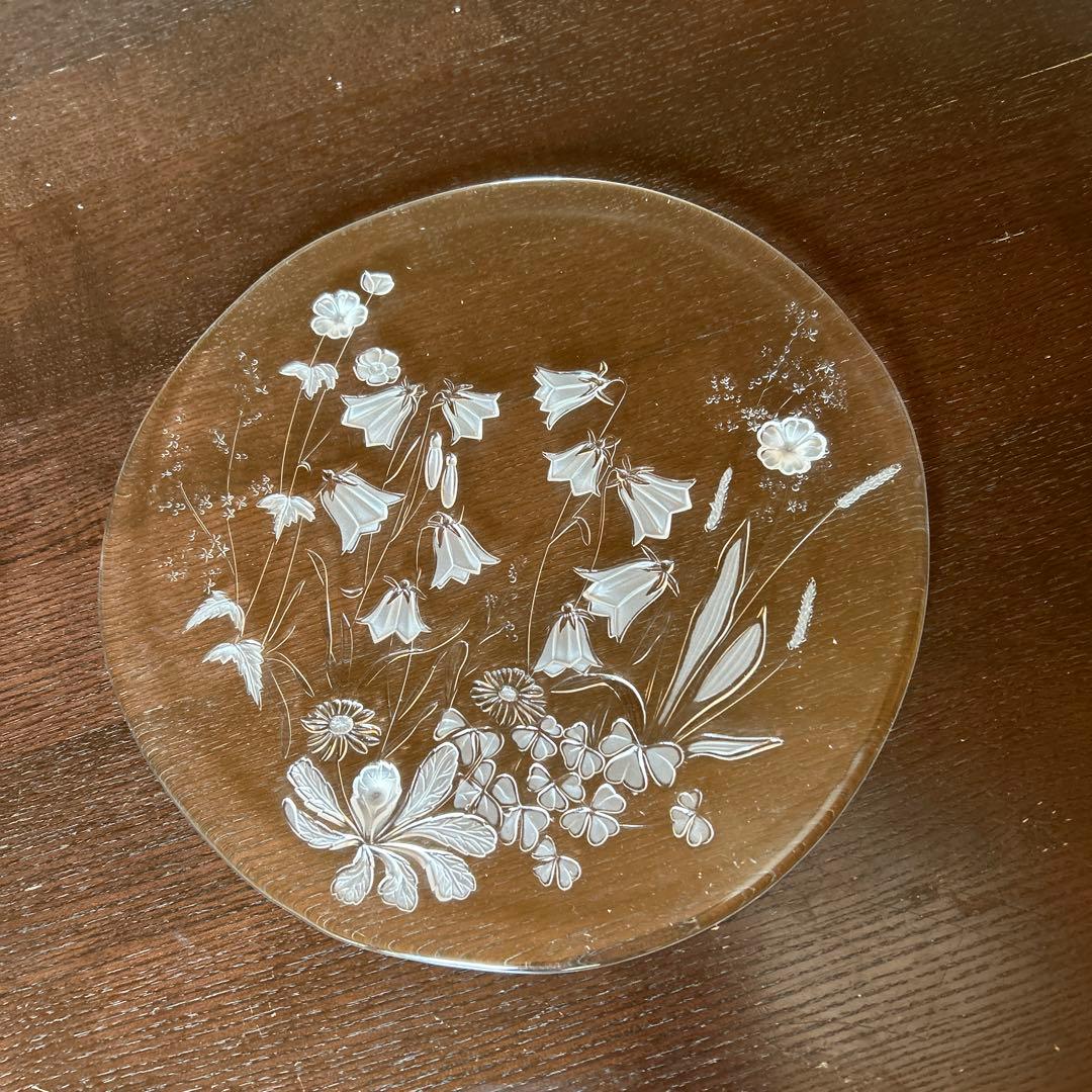 ドイツ製ガラス製花柄皿6枚セット