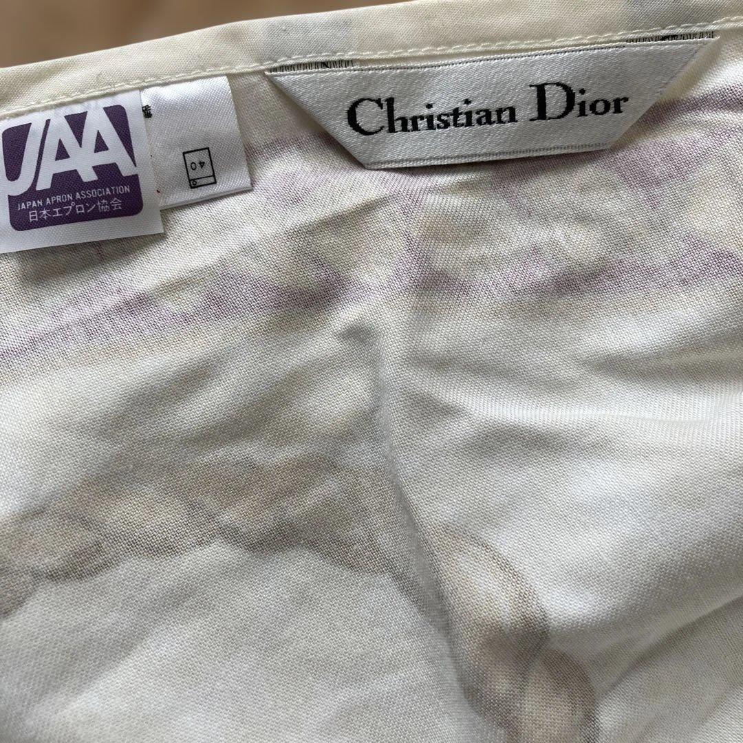 《未使用品》クリスチャンディオール　エプロン カフェエプロン　ゴージャス柄　綿