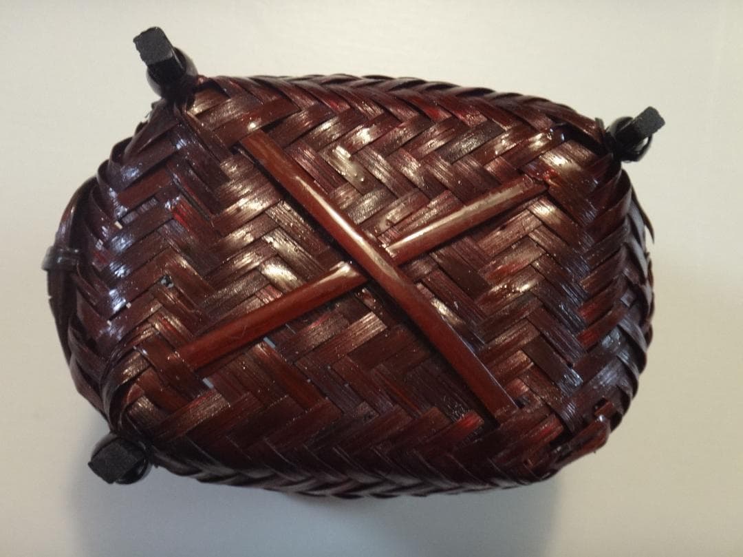 ◆中国 景德鎮　ホタル焼き　レンゲ5本セット竹製籠付き◆