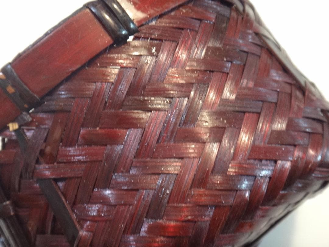 ◆中国 景德鎮　ホタル焼き　レンゲ5本セット竹製籠付き◆