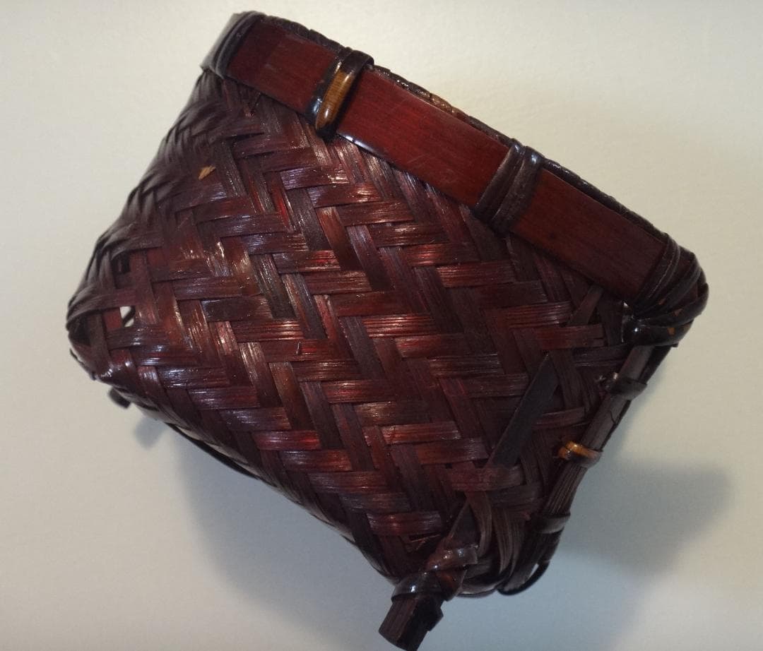 ◆中国 景德鎮　ホタル焼き　レンゲ5本セット竹製籠付き◆