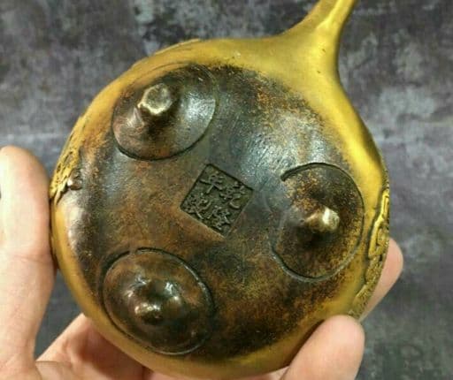 銅器  純銅  竜紋急須  置物