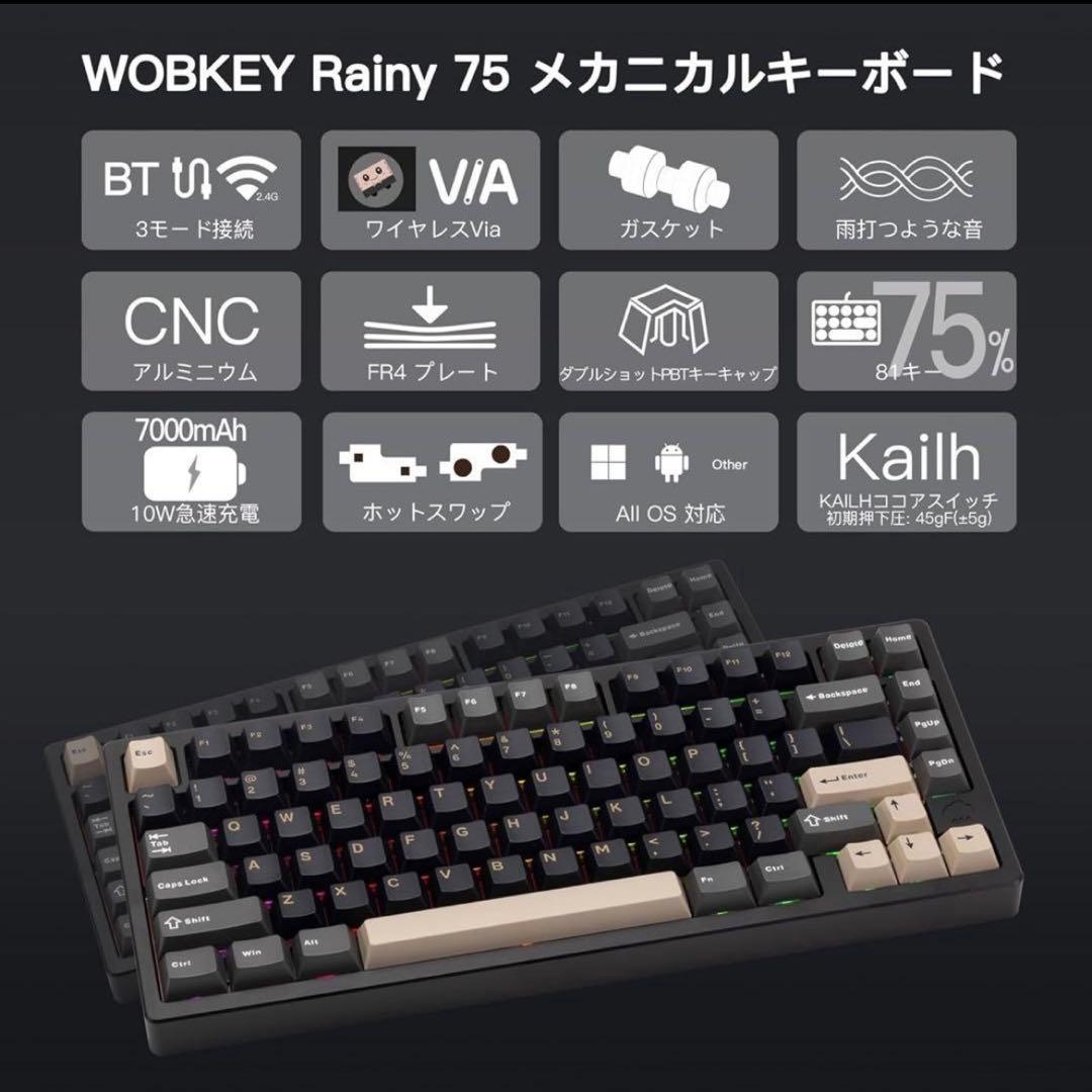 「即日発送」WOBKEY Rainy75 Pro シルバー