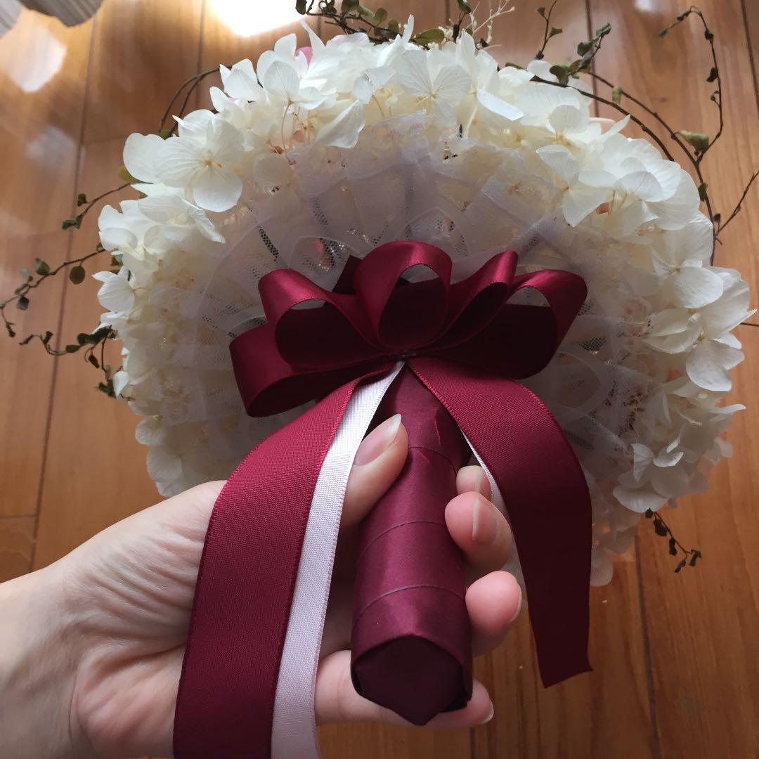 プリザブドフラワーウェディングブーケ　幸せバトン