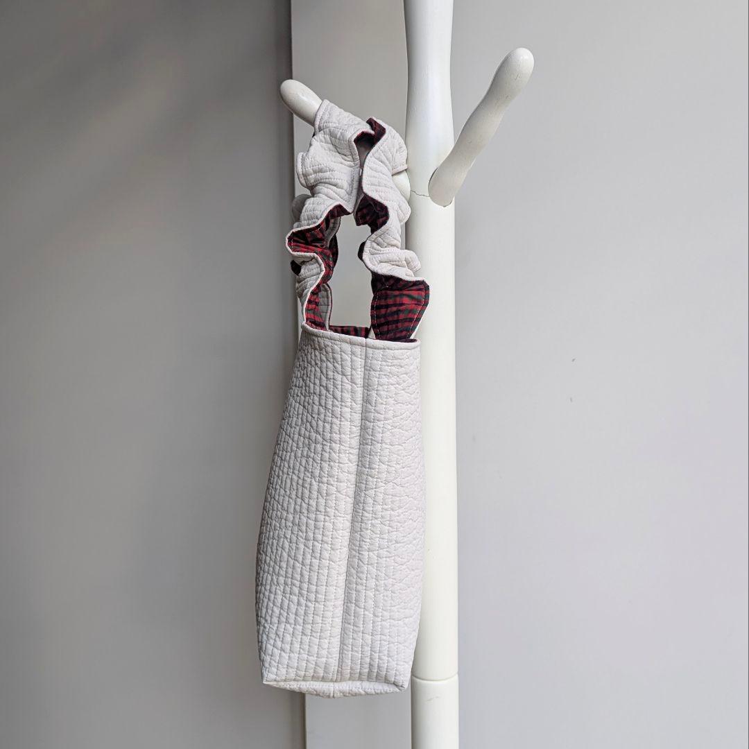 あや◡̈ ヌビバッグ フリルハンドル ヌビトートバッグ A4サイズ