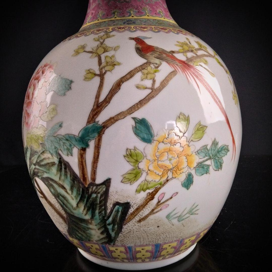 Ｘ291　時代品　中国粉彩花瓶　特大作品