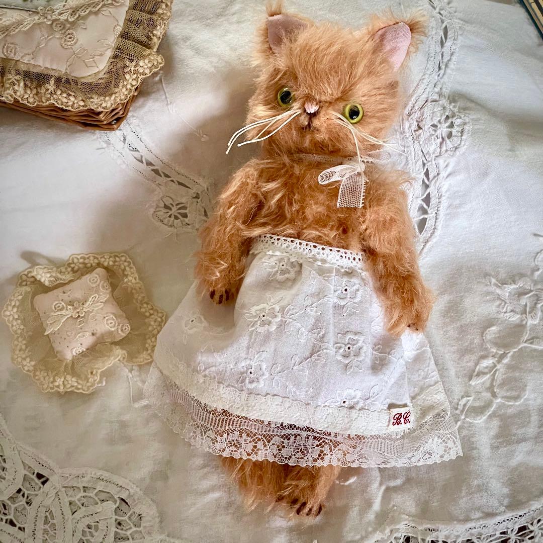 テディキャット　アンティークレースのおしゃれ猫ちゃん(=^x^=) テディベア