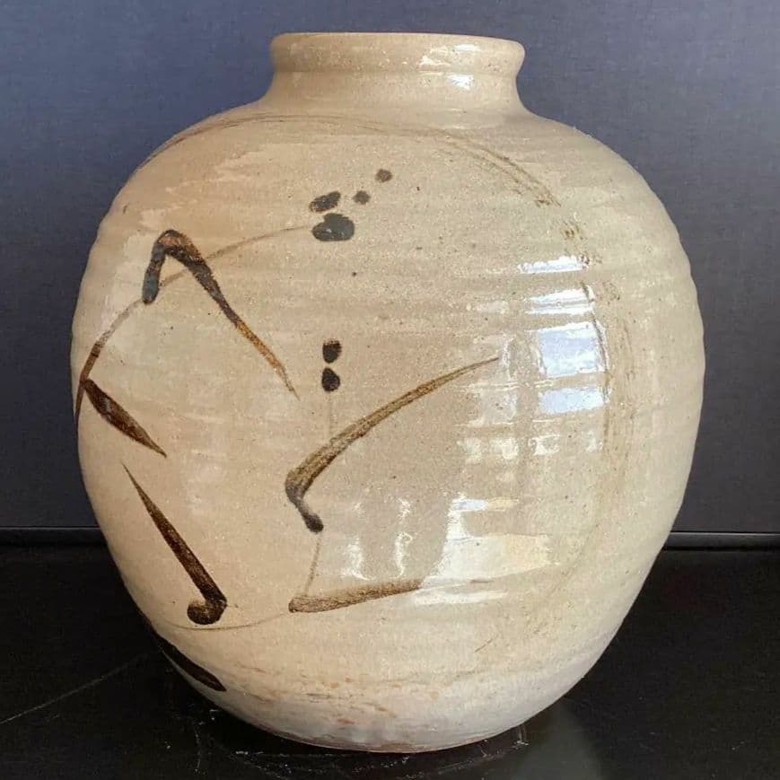 蔵出し　人間国宝 民藝 益子焼 濱田庄司　？　花瓶　花器　大壺　H29cm