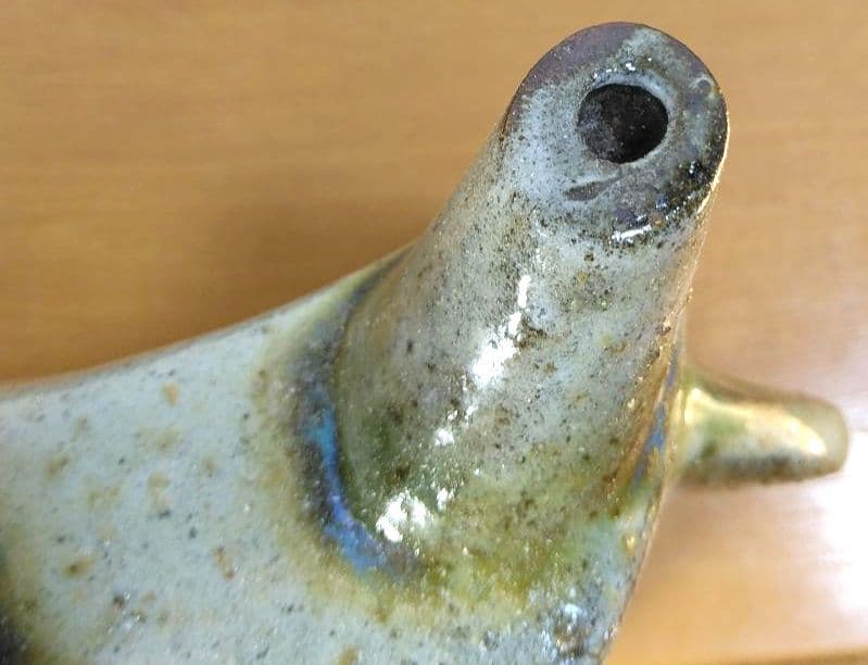 人間国宝 金城次郎 海老紋抱瓶 栞 共箱 美品 壺屋焼 壷屋焼 やちむん