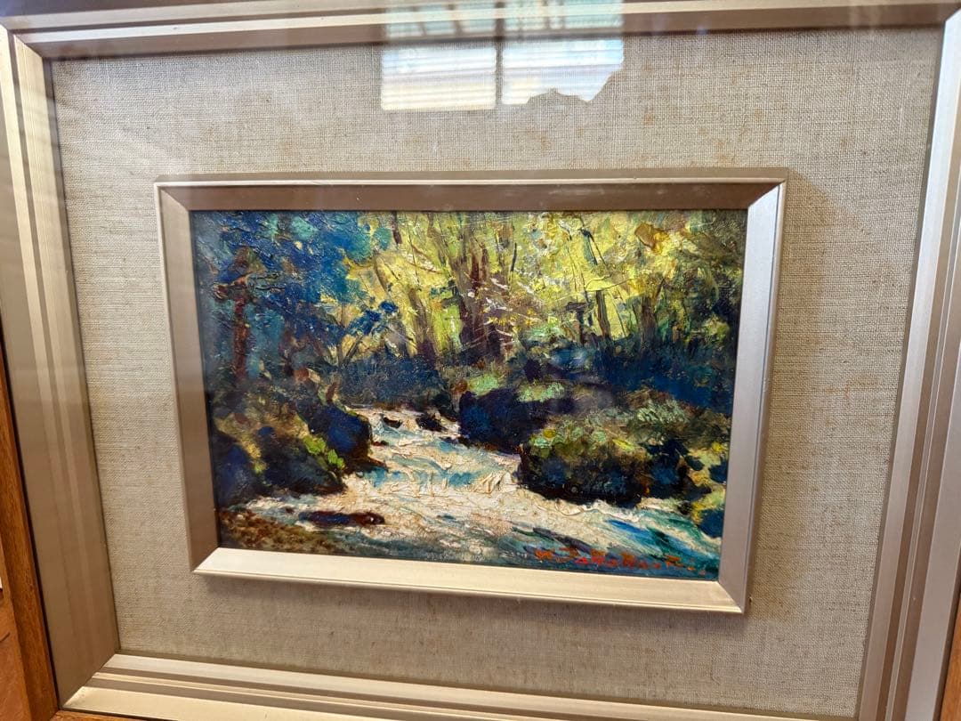125.「新緑の奥入瀬」髙橋一善 油絵