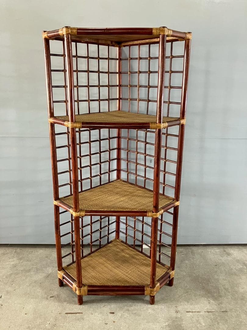 藤家具 ラタン コーナーラック チェスト ラック シェルフ 飾棚 RW441