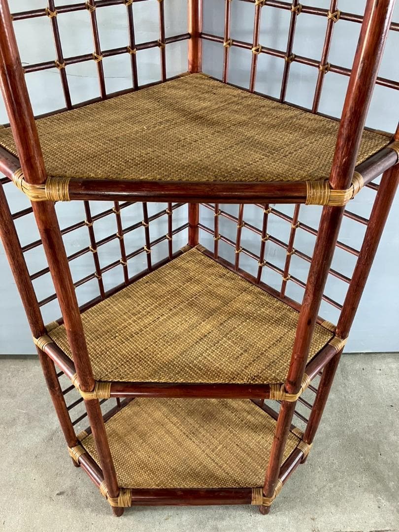 藤家具 ラタン コーナーラック チェスト ラック シェルフ 飾棚 RW441