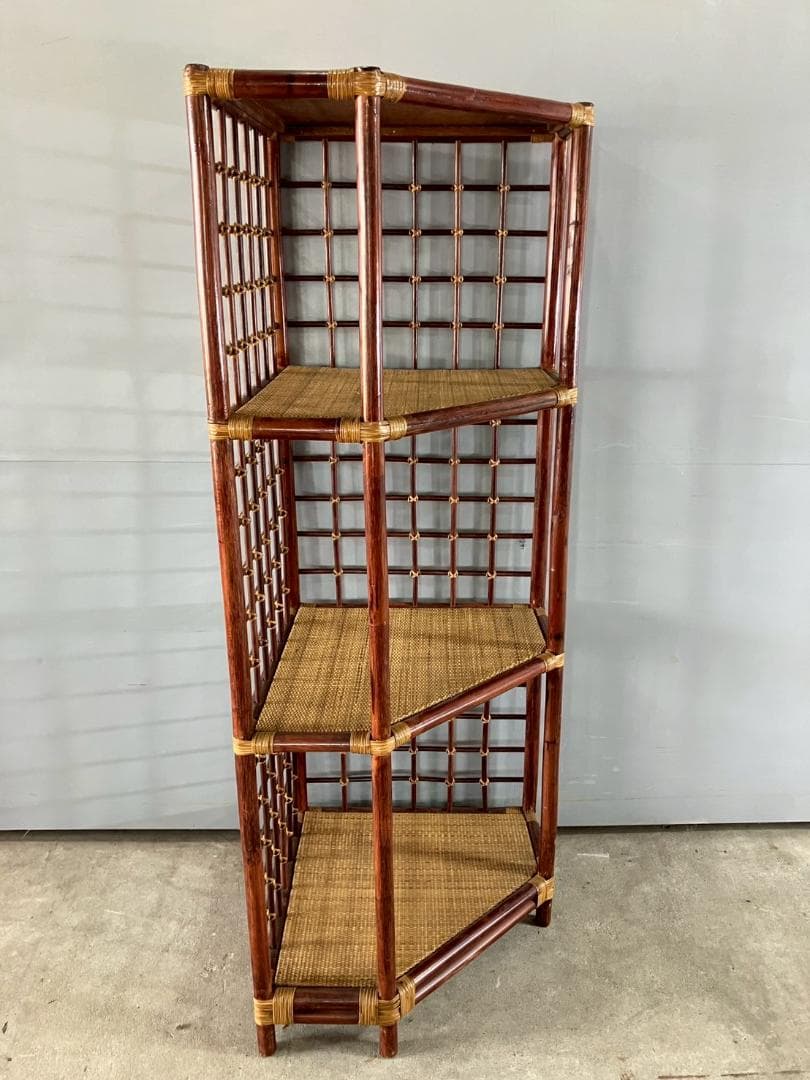 藤家具 ラタン コーナーラック チェスト ラック シェルフ 飾棚 RW441