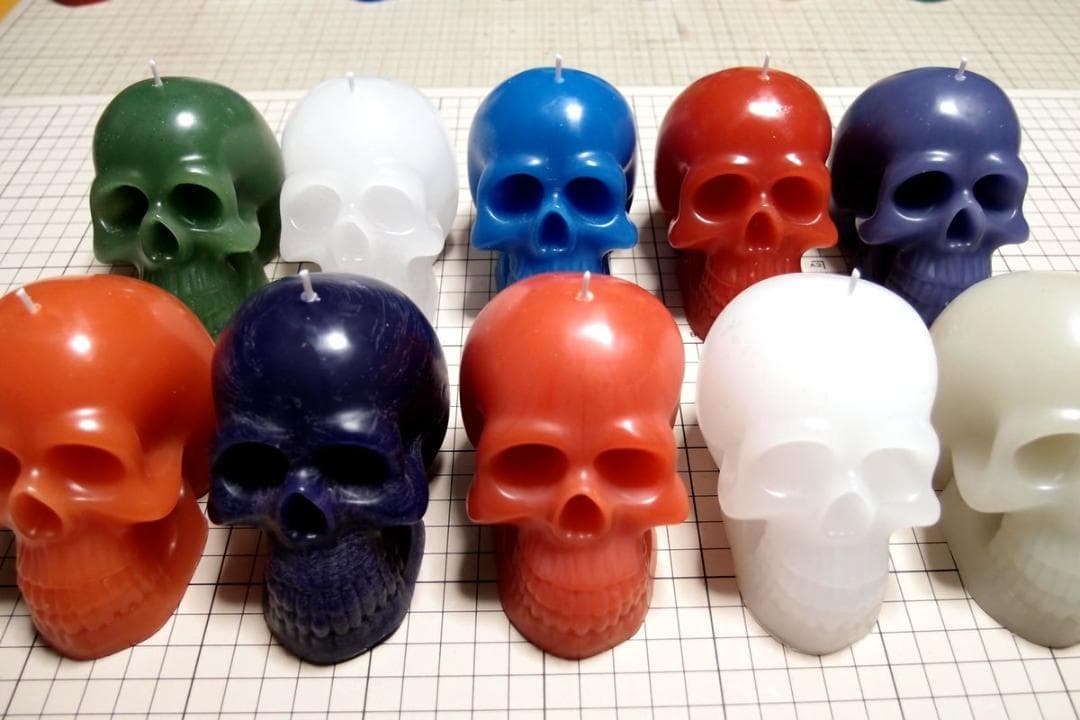 ドクロ キャンドル 髑髏 蝋燭 スカル ガイコツ ハロウィン (大) 10個