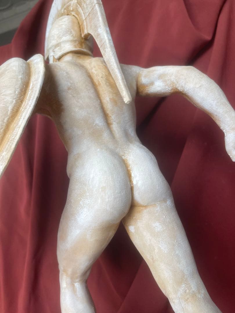 骨董風 古代ギリシャ戦士 ホプリテス 彫刻像 50cm ハンドペイント 石像風