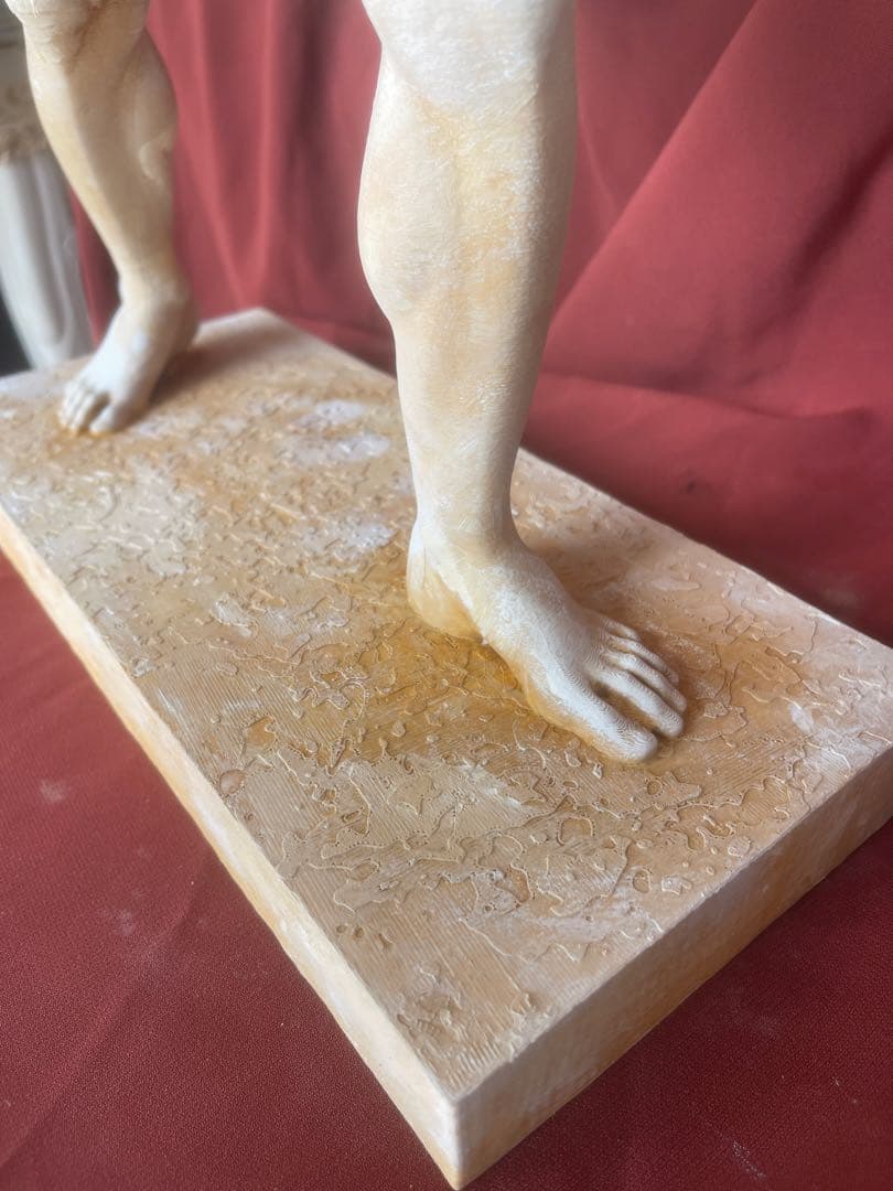 骨董風 古代ギリシャ戦士 ホプリテス 彫刻像 50cm ハンドペイント 石像風