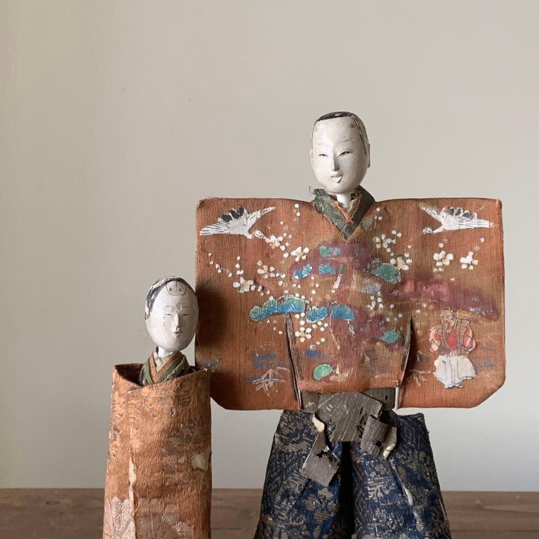 古い 立雛 紙雛 江戸時代 難 古美術 古道具 アンティーク 雛人形　オブジェ