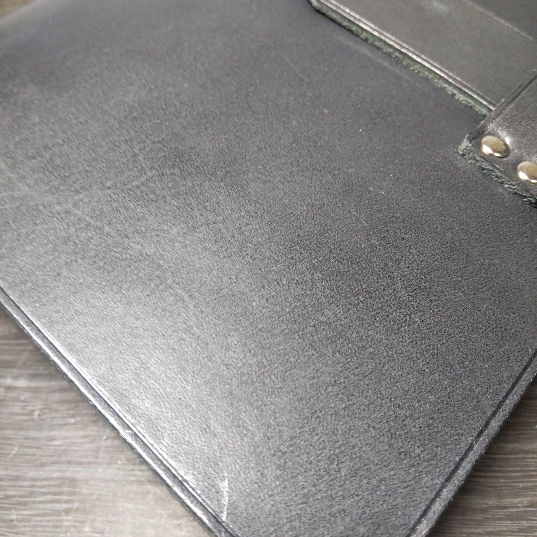 一枚革国産サドルレザーノートカバー20穴　A5サイズ　ブラック訳有