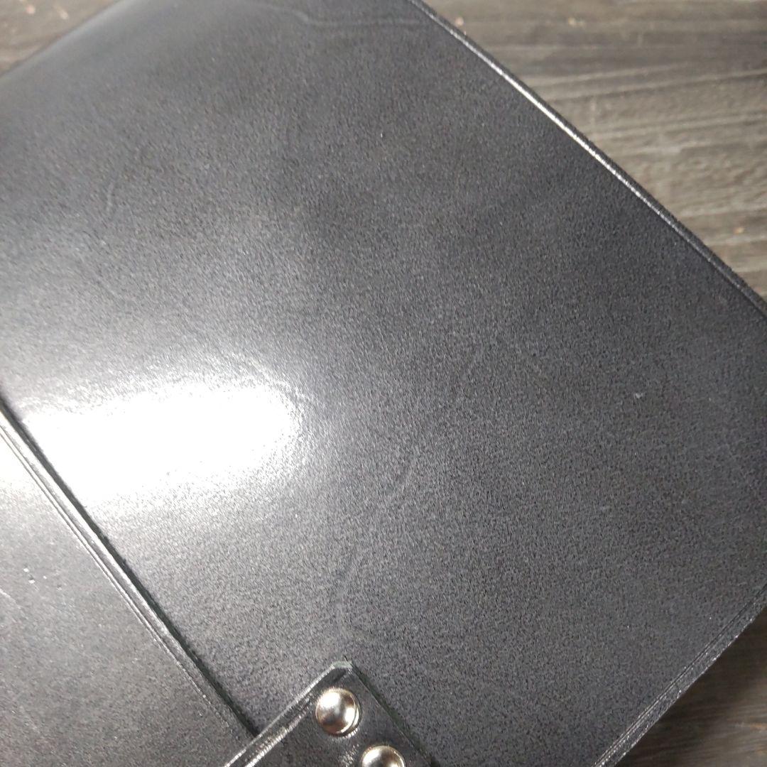 一枚革国産サドルレザーノートカバー20穴　A5サイズ　ブラック訳有