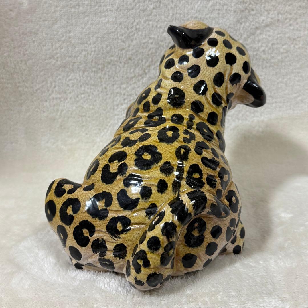 陶磁器 招き猫 招き豹 ヒョウ チーター 赤ちゃん インテリア かわいい