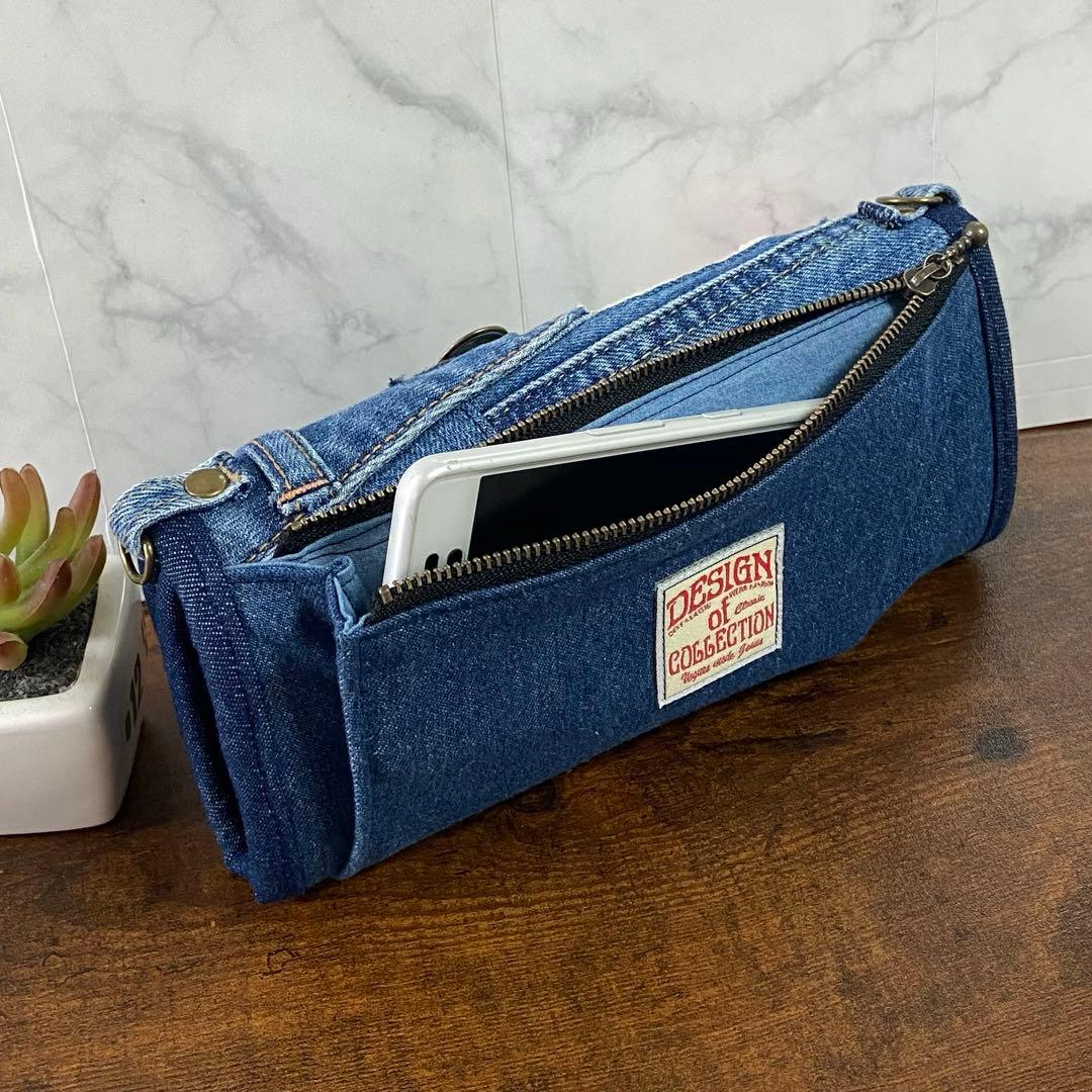デニムリメイク【長財布】スマホショルダー バッグ グラニースクエア ハンドメイド