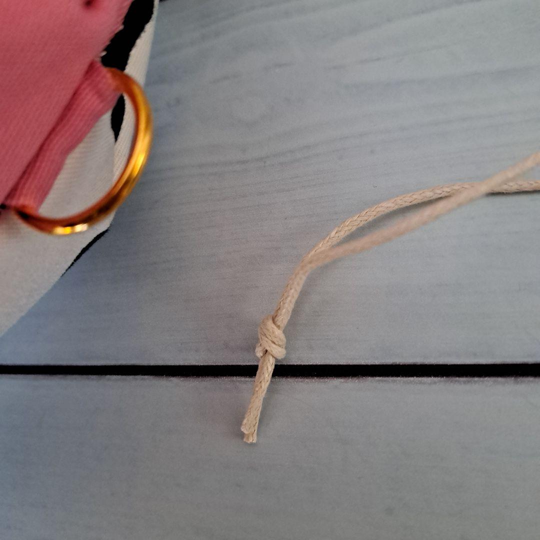 たっぷりフリル巾着トートバッグ　ピンク✕牛柄