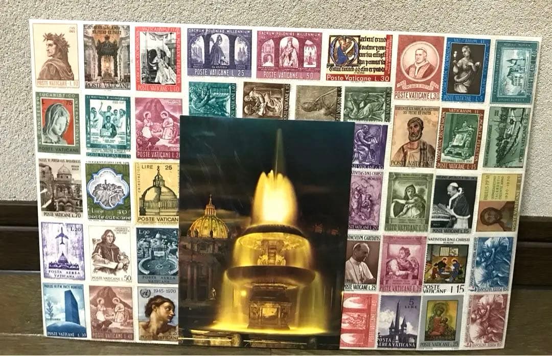 未使用 バチカン市国1994年の台紙付き記念切手＋切手約50枚