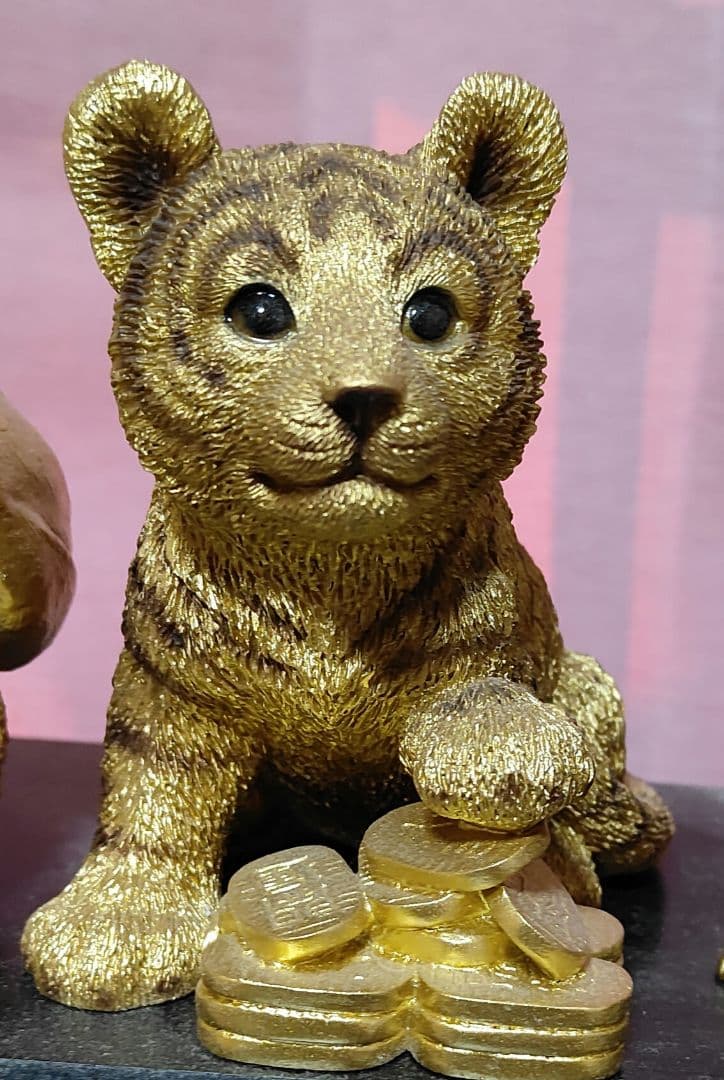 金運アップ！金色動物置物4点セット