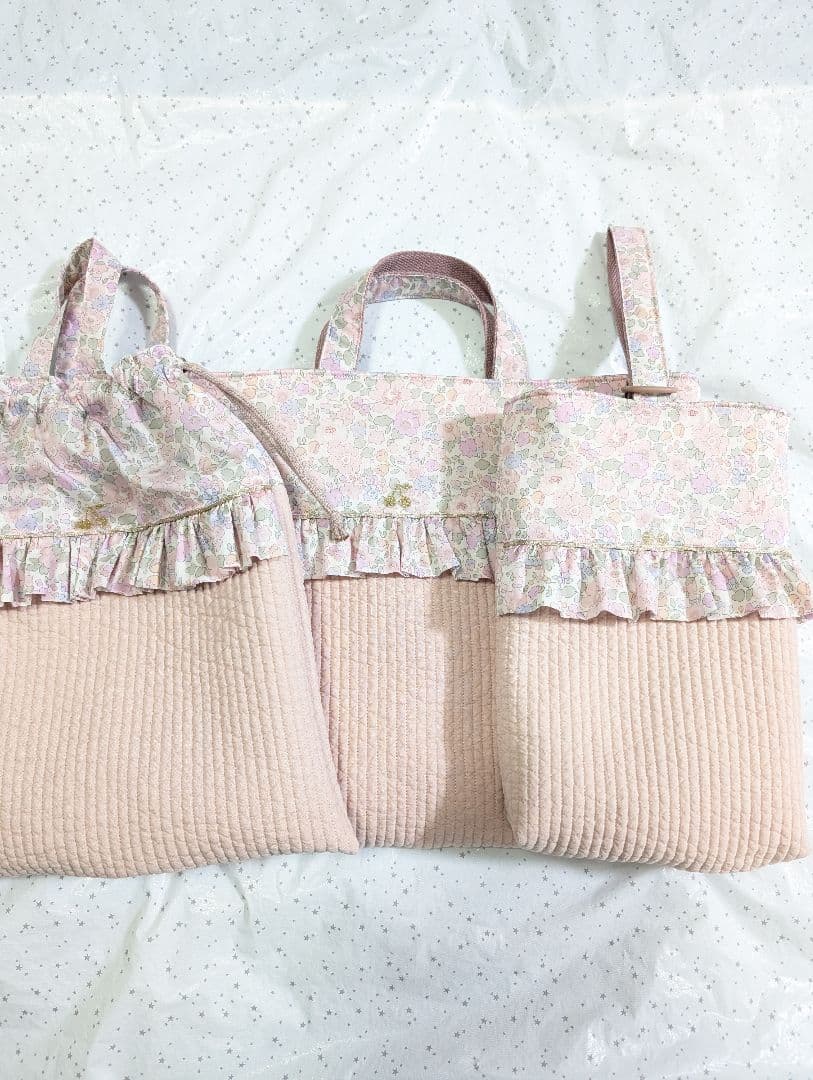 リバティ　レッスンバッグ上履き入れ体操服袋　ベッツィ×ヌビ　ハンドメイド
