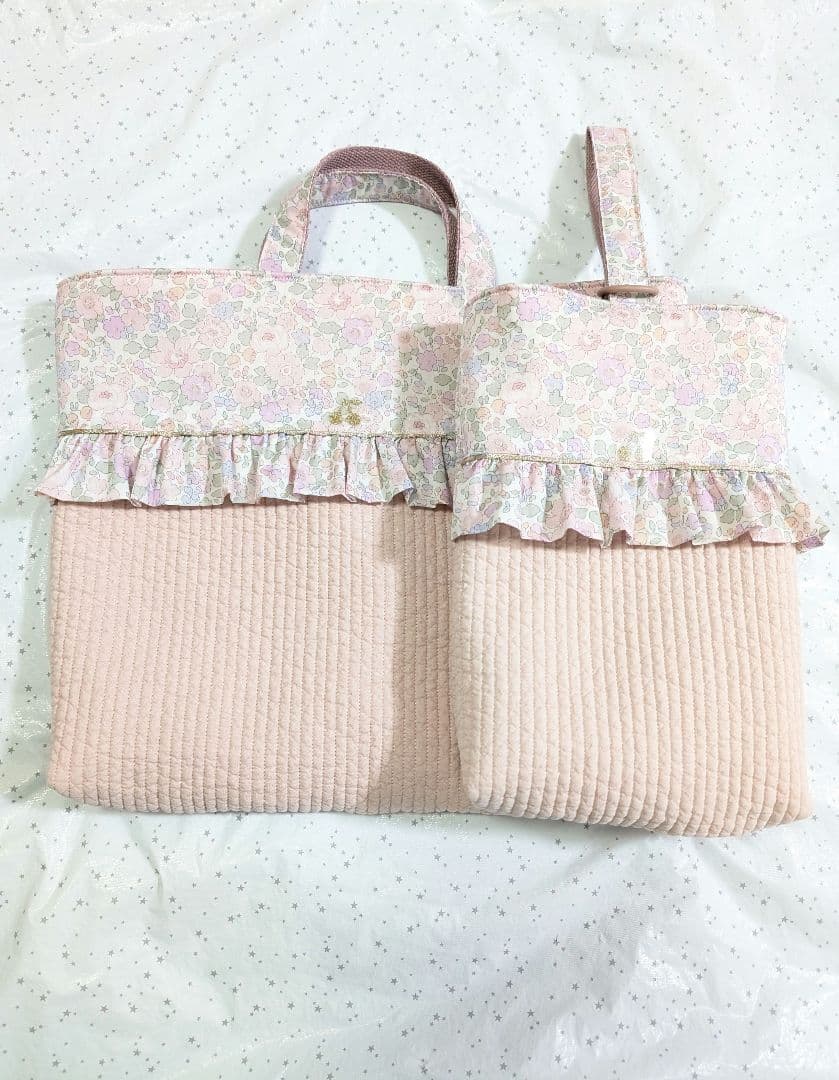 リバティ　レッスンバッグ上履き入れ体操服袋　ベッツィ×ヌビ　ハンドメイド