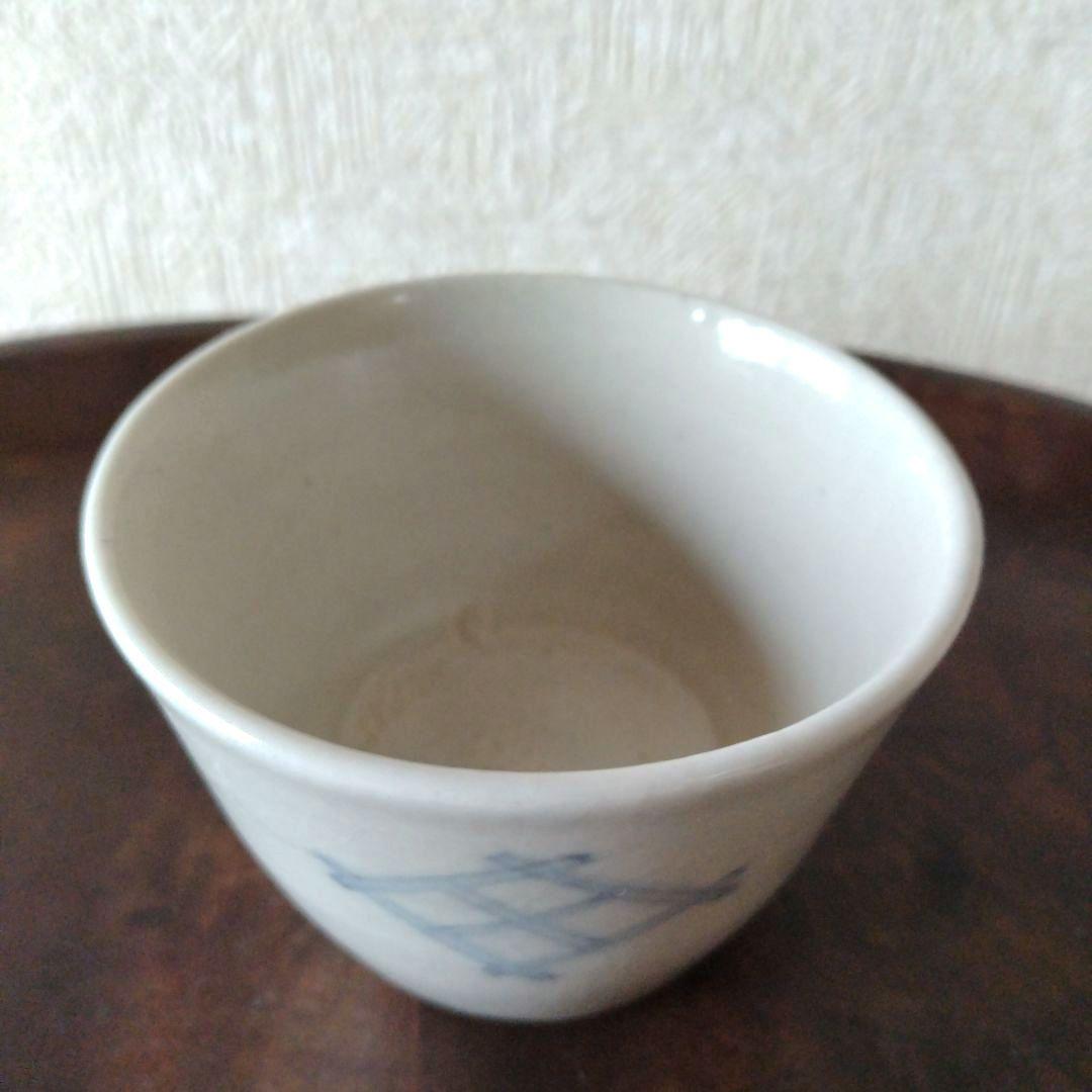 古伊万里白磁染付格子井桁文蕎麦猪口底上江戸時代